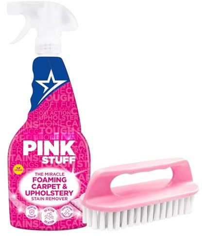 The Miracle Foaming Carpet & Upholstery Stain Remover 500ml Trigger Spray with scrubbing Brush, Powerful Carpet Cleaner for Stains & Odours, Fast-Acting Deep Clean, Safe for All Fabrics