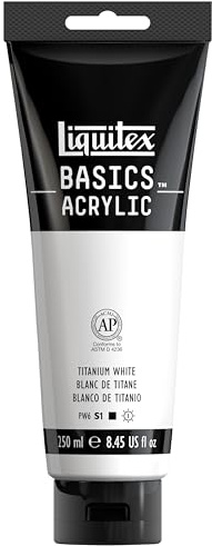 Liquitex BASICS Acrylic Paint, 250ml (8.5-oz) Tube, Titanium White