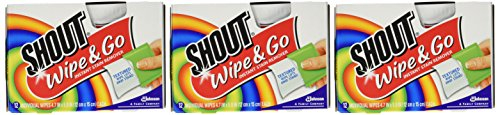 Shout Stain Remover Wipes-12 ct. (Pack of 3)