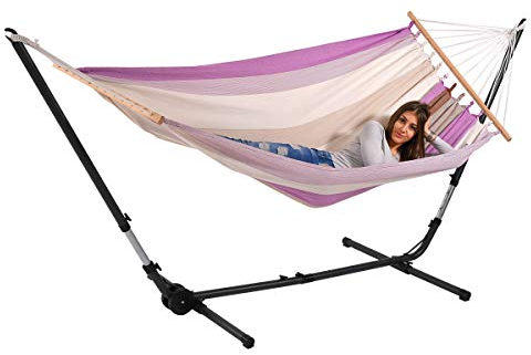 Lola Hängemattenset Universal anthrazit mit Stab-Hängematte Cancun lila