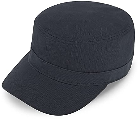 fiebig Army GI-Cap | Klassische Arbeitsmütze mit flexiblem Verschluss | Militär Outdoor Kappe aus Baumwolle (One Size, Marineblau)