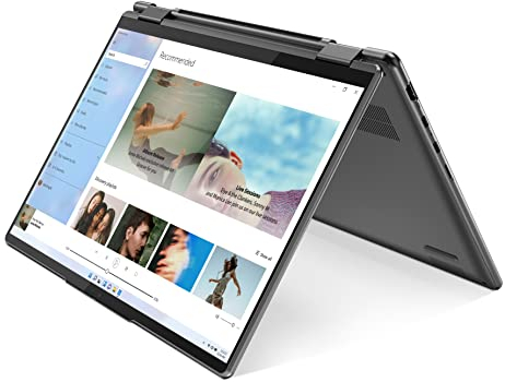 Lenovo Yoga 7 Gen 7 - Computer portatile convertibile touch 14 2.2K 60Hz (AMD Ryzen 7 6800U, 16GB RAM, 512GB SSD, AMD Radeon 680M Graphics, Windows 11 Home) Grigio - Tastiera QWERTY spagnola