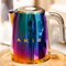 AKIS La Fête Design wasserkocher aus Edelstahl 1,7L, 2400W, elektrischer Wasserkocher mit Kalkfilter (Regenbogen)
