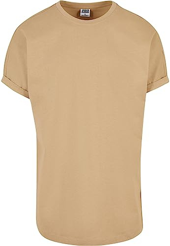 Urban Classics T-Shirt Long Manches Retroussées Homme T-Shirt Manches Courtes Rouge
