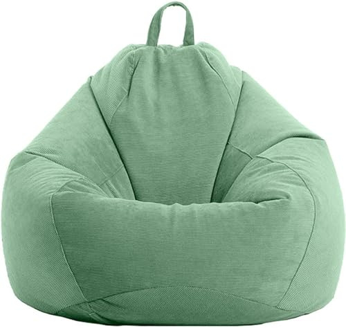 WWQQKJ Velluto A Coste Copertura Per Poltrona A Sacco, Fodera Per Poltrona A Sacco (senza Imbottitura) Extra Large Morbido Fodera Per Sedia A Sacco Per Bambini(Verde A,70x80 cm)