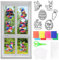 Meetory 12 Stück Ostern Basteln Kinder, DIY Bastelset Ostern Fensterbilder, Kleine Geschenke zu Ostern Kinder, Wiederverwendbare Aufkleber Fensterbilder Ostern Frühling, Hasen Ostereier