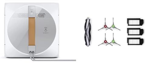 ECOVACS WINBOT W1 PRO Fensterputzroboter, intelligente Fensterscheiben Reinigung & Buddy Kit (Hauptbürste, Seitenbürste, Filter) – Original Zubehör für X1 Omni(Black)