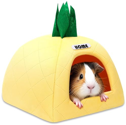 UPINS Large Guinea Pig Hideout, Guinea Pig Bed Washable Small Animal House Cage Accessories for Chinchillas Hamsters Hedgehogs Ferrets Bearded Dragons and Rats
