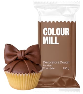 Colour Mill Decorators Dough Edible Cake Covering | Easy-to-Roll, Easy-to-Drape Fondant | Vanilla-Flavored Sugarpaste - 8.8 Ounce Chocolate