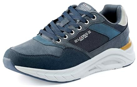 LEOSS ORIGINAL Scarpe da Ginnastica Uomo Scarpe Casual Uomo Resistenti Stabili Flessibili Versatili Facili da Pulire Eleganti (Blu Scuro, 41 EU, MLE255074-3)