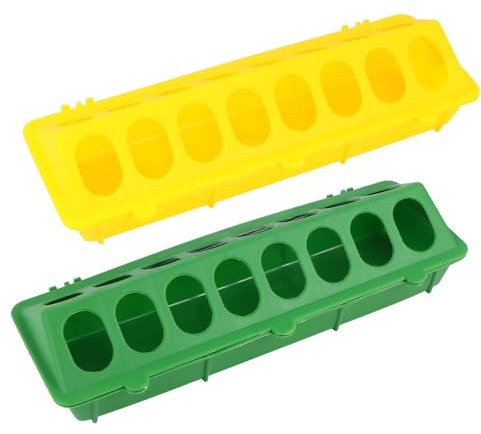 ARTSEWPLY Comedero para Palomas 2 Piezas 30X125X8 CM Plástico Resistente Anti-Derrames Alimentación Segura para Palomar y Aves Pequeñas como Loros y Periquitos Color Color Aleatorio