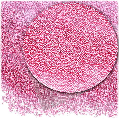 The Crafts Outlet 1oz = 28g Plastic Microbeads Nohole 0.6mm Opaque Pink