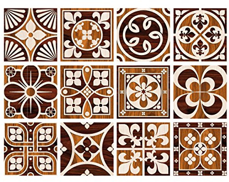 | Autocollant pour Carreaux | 12 Pièces - Stickers Autocollants Adhesifs Carrelage - Carreaux de Ciment - Failwood - Dimensions d'un Sticker : 15 x 15 cm - Meubles Cuisine Salle de Bains ...
