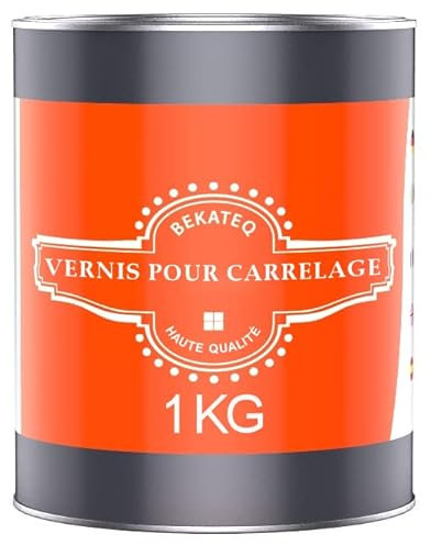 BEKATEQ BE-713 Peinture pour carrelage 1 L Noir brillant satiné I Vernis pour carrelage intérieur & extérieur I Haut pouvoir couvrant & bonne adhérence I Pour cuisine, salle de bain, cave