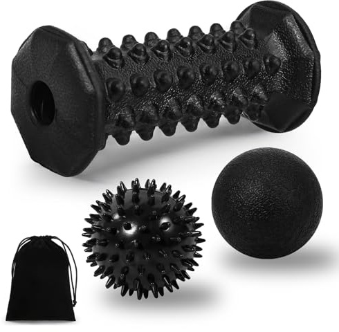 Plantar Fasciitis Relief,Foot Roller Massager,Massage Lacrosse Ball,Spiky Ball Therapy Set for Relieve Plantar Fasciitis,Foot Arch and Heel Pain,Neuropathy Pain Relief Feet,Deep Tissue Muscle Massage