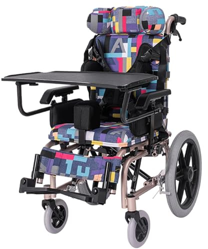 PNAJFUEL Children's Cerebral Palsy Wheelchair,Steel Wheelchair,Folding Transport Wheelchair/52X98X96Cm(20.4X38.5X37.7In)