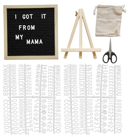 Letterboard Filz, 25 Cm Buchstaben Tafel Mit Ständer Und 340 Symbolen, Austauschbar Notiztafel Kleine Letter Board Buchstaben Stecktafel Für Hochzeit Geburtstag Laden