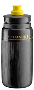 ELITE FLY TEX MAILLOT JAUNE 2026 Bidón Ciclismo | Negro | Edición Limitada Tour de France | Ultraligero 51g | Sin BPA | Válvula High-Flow | 550ml