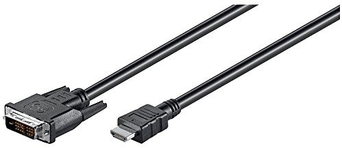 Goobay 50579 Cavo DVI/HDMI, Placcato Nickel, Nero, 1m Lunghezza del Cavo