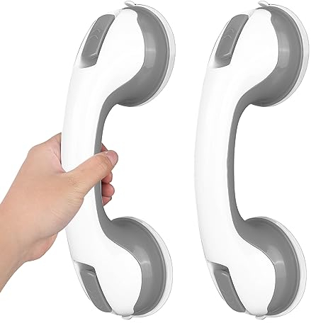 Maniglia Doccia Anziani 2 Pezzi Maniglia Ventosa Maniglie di ausilio per il bagno,Maniglia Doccia Anziani Ventosa,Corrimano ad Assorbimento del Vuoto Forte, Antiscivolo per Maniglia Ventosa Mobilità