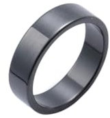 Homxi Ring Damen Herren Keramik,Rund mit 6MM Herren Schwarz Ring Ring für Herren Größe 54 (17.2)