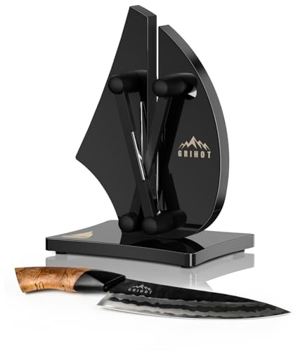 Grihot VN3 Professional Knife Sharpener | 3-Action Tungsten Carbide, Black