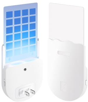 Lot de 2 Pièges à Insectes électriques à Lumière Bleue Enfichable, Sans Odeur, Anti-moustiques Portable, Piège à Mouches D'intérieur avec 10 Tampon Adhésifs, pour Moustiques, Mouches des Fruits, Mites