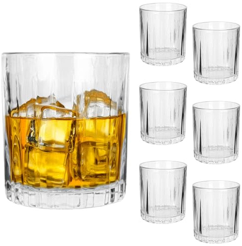 KADAX Dricksglas set om 6, 330 ml, diskmaskinssäkra vattenglas av glas, cocktailglas, whiskyglas, dryckesglas, glas för juice, vatten och cocktails