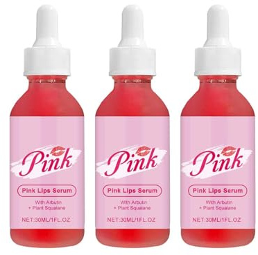 Pink Lip Serum for Dry and Dark Lips, for Smokers and Non Smokers, Deep Hydration, Fade Lips Discoloration, Increase Elasticity, for Dry Lips