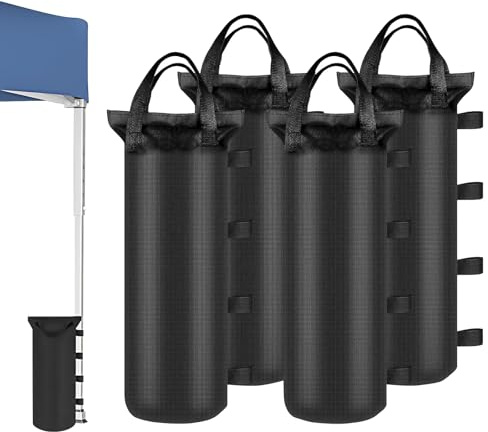 4 Piezas Pesos Carpas, Sandbag Tela Oxford 800D, Fijación con Cierre Velcro, Pesos Carpas Bolsa Arena, Saco Arena Reutilizables para Jardín, Playa, Tienda (50x20 cm)