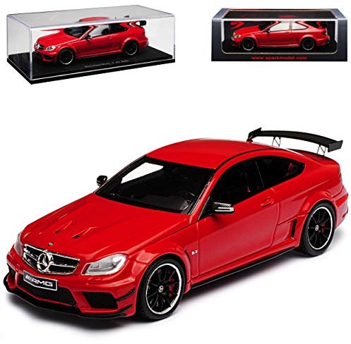 Spark Mercedes-Benz C-Klasse Coupe C63 AMG C204 Coupe Rot 2007-2015 1/43 Modell Auto mit individiuellem Wunschkennzeichen