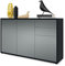 Vladon Sideboard Ben V3, Kommode mit 3 Türen und 2 Schubladen, Schwarz matt/Graphit Seidenmatt (117 x 74 x 36 cm)