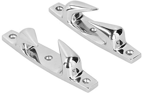 Longzhuo 2pcs 4.69in Anchoring Mooring Cleats Left Right 316 Stainless Steel Fairlead for Marine Boat Yachts anti‑corrosion, rugged and durable, adapted to saltwater environment.
