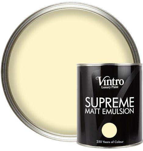 Vintro | Luxury Matt Emulsion | Pale Yellow | Smooth Chalky Finish | Multi Surface Paint | for Walls, Ceilings, Wood and Metal | 1L (Pale Yellow - Isabella)