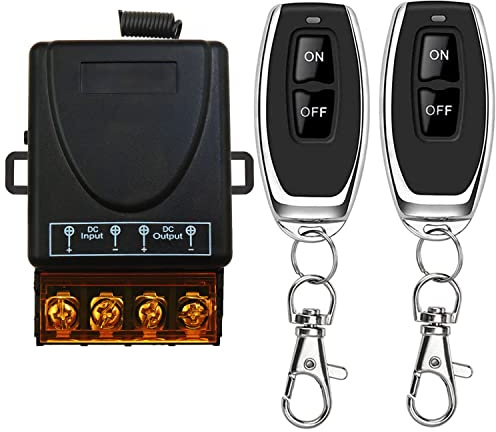 DieseRC Interruptor de Mando a Distancia Inalámbrico de 433Mhz Control de Radio DC 12V 24V 36V 48V 12V-75V 40A Receptor de Relé y Transmisores para Iluminación Bomba de Agua Electrodomésticos