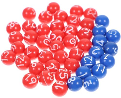 SAFIGLE 47 Bingo Balls Numbered Plastic Raffle Balls for Bingo Games Party Games and Entertainment Draws Etched Numbers for Easy Identification Portable Activity Balls with Compact 0.31 in Size