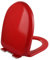Dazzluxe Sicherer PP-Toilettensitz, U-Förmige Toilettensitze Mit Soft-Close-Deckel, Schnellverschlussscharnier, Leiser Nicht Zuschlagender Toilettendeckel, Tragfähigkeit 180 Kg,Rot