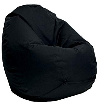 Bruni Classico M Nero – Pouf Sacco, Pouf Poltrona a Forma di Goccia, Poltrona a Sacco da Interno ed Esterno, Beanbag per Soggiorno e Camere, Fodera Lavabile, con Imbottitura