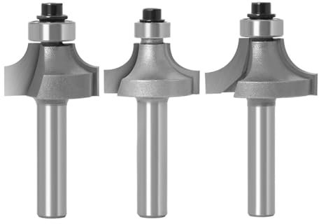 1/3pcs 8mm Shank Round-Over Router Bits For Wood Woodworking Tool 2 Flute Endmill With Bearing Milling Cutter Corner Round Over Bit(3PCS)