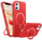 BENTIACC Liquid Silikon hülle für iPhone 11, Magnetischer Robust Standring, 4-Layer stoßfeste Schutzhülle, Soft Mikrofaserfutter Kratzfes Schutzhülle für iPhone 11 (Rot)