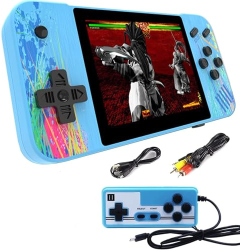 EleBikk Mini Consola de Juegos Gameboy, Admite 2 Jugadores y se Conecta al Televisor, Precargada con 800 Juegos Clásicos, Pantalla LCD de 3,5 Pulgadas, Mini Arcade, Regalo para Niños y Niñas