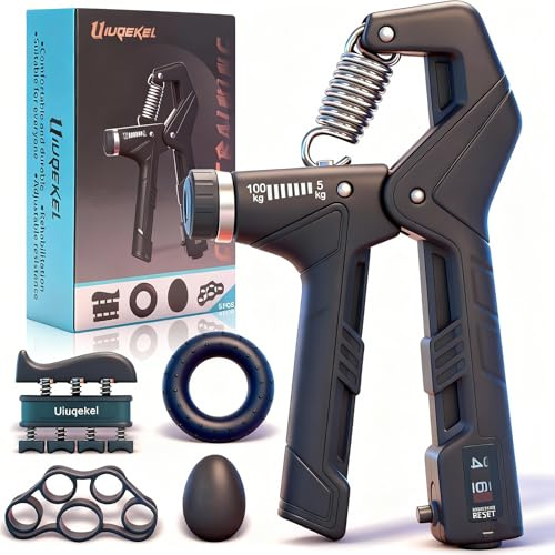 Uiuqekel Grip Strengthener 5-Pack Adjustable 11-220LBS Forearm Finger Trainer for Weightlifting Climbing Home Gym