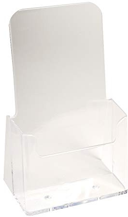 Exacompta - Ref. 73058D -1 leaflet dispenser on table - 1 compartment - Monobloc - Dimensions: Prof.11.5 x width.6.5 x Height.18.2 cm - Format to file DL-10x21 cm - Crystal
