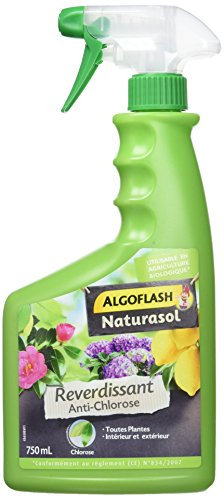 ALGOFLASH NATURASOL Anti-Chlorose Reverdissant Toutes Plantes, Prêt à l'Emploi, 750 ml, BIOCLOPRETAN, Vert