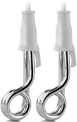 OVENTE Electric Immersion Water Heater (Pack of 2), 300W Mini Submersible Instant Boiler for Coffee and Tea, Portable, Lightweight and Easy to Use Home, Travel or Camping Accessories, White CH3012