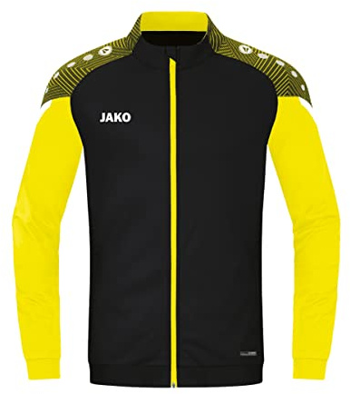 JAKO Herren Polyesterjacke Performance, Schwarz/Soft Yellow, L