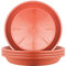 LIKOSO 5 Pcs Plants Saucers, Plastic Plant Pot Saucers, Flower Pot Drip Trays for Indoor and Outdoor Plants(Brick Red,15 CM)