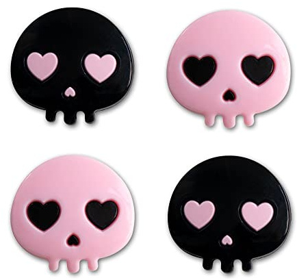 PERFECTSIGHT Switch Thumb Grips, Cute Halloween Skull Joystick Caps for Nintendo Switch, 4 PCS Thumbstick Cover for Switch Lite/OLED, Analog Stick Button Cover for NS Joycon Controller