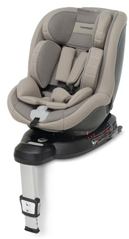 Foppapedretti Seggiolino Auto Logik I-Size, Seduta Girevole a 360°, per bambini da 40 a 105 cm di altezza, conforme ECE R129, Fissaggio Isofix, Poggiatesta a 13 altezze, Desert