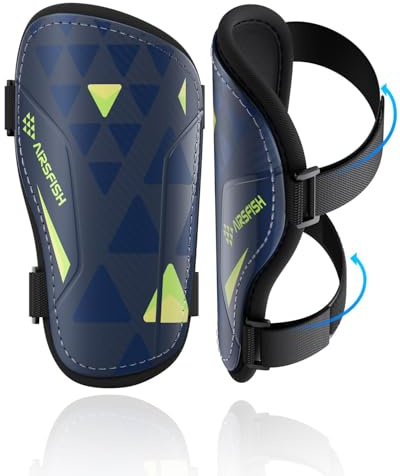 Shin Pads Boys CE Certified Airsfish Kids Football Shin Guards Breathable Non Slip Extended Adjustable Straps Lightweight Soccer Shin Pads for Boys Girls Teens Leg Calf Protective Gear